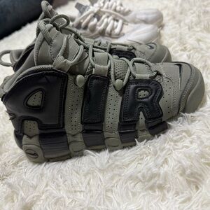 Nike Kids Air Uptempo Sneakers - Black and Olive Green with Puma Set